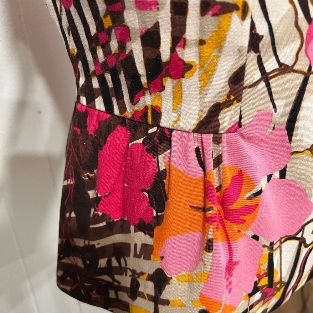 Andre Oliver floral 3/4 sleeves with zipper closure blazer - Picture 7 of 11